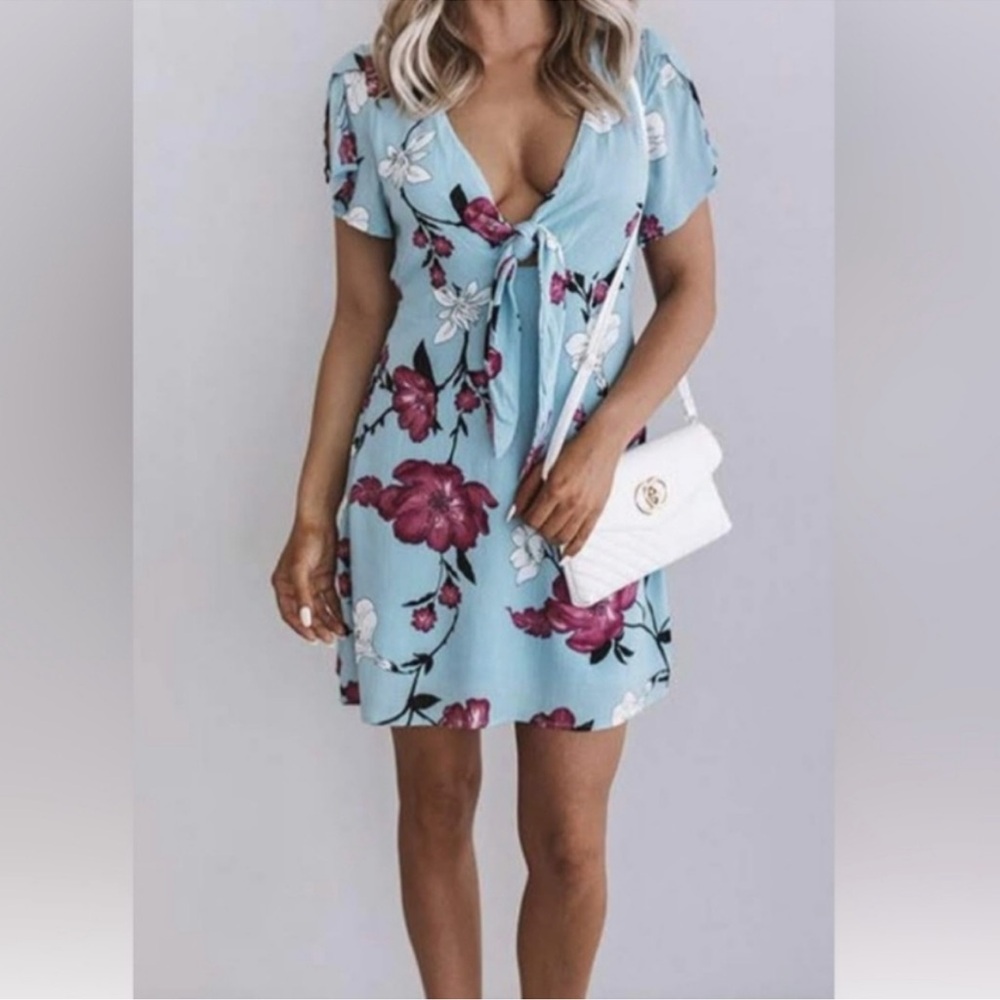 ISO Floral Blue Dress